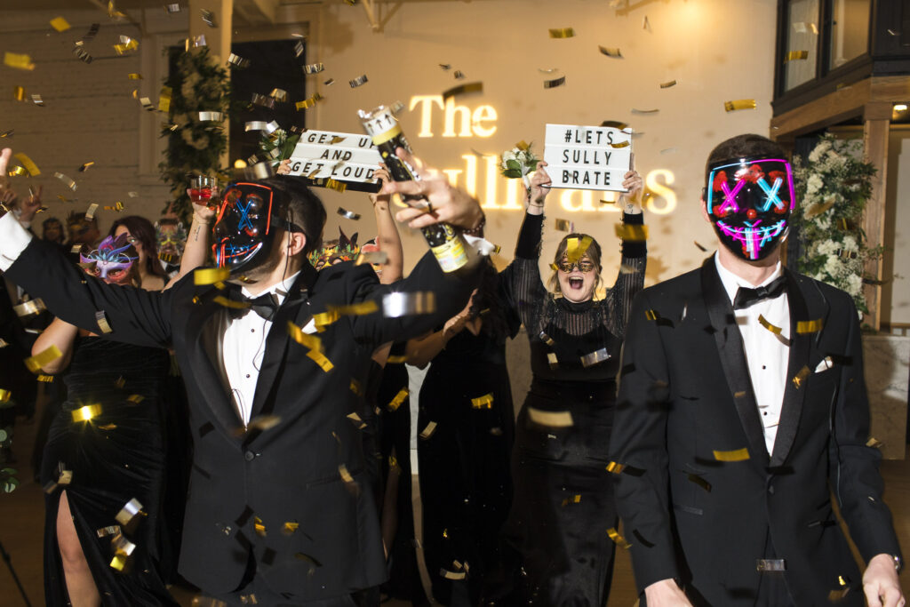 the jubilant wedding prty is introduced on new year's eve at gordon green in cleveland ohio